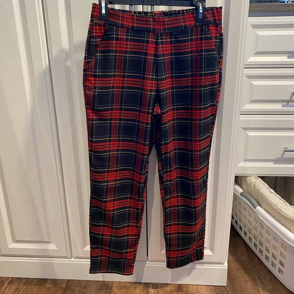 Zara high waisted plaid pants